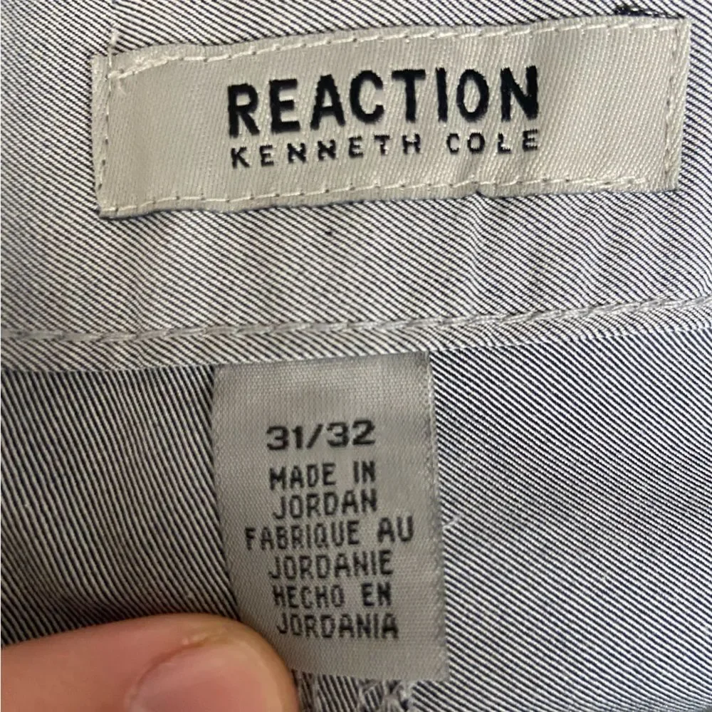 NWT Kenneth Cole Reaction grey Sz 31 straight pant 100% cotton